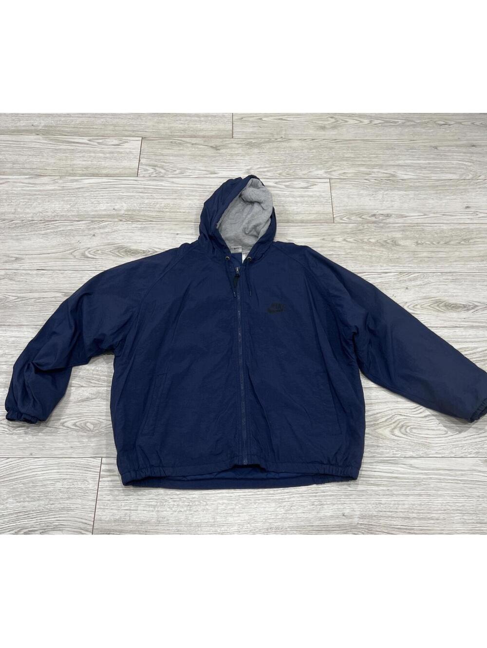 FALL/WINTER Nike Men's Navy Blue Windbreaker Hoodie Vintage Sweater Size XL $78